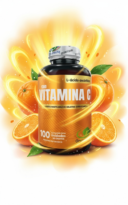 Vitamina C Masticable en Gelatina – 100 unidades